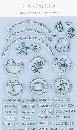 SUPER OFERTA **30%** Set de sellos acrílicos Felicidad Caro Vela