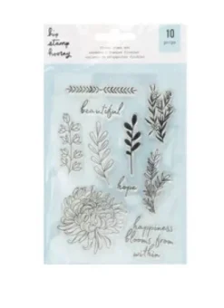 SUPER OFERTA **40%** Set de Sellos Acrílicos Floral Feeling Hip Stamp Hooray American Crafts