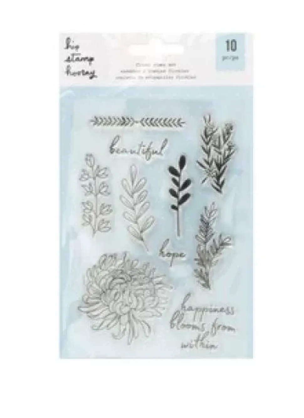 SUPER OFERTA **40%** Set de Sellos Acrílicos Floral Feeling Hip Stamp Hooray American Crafts
