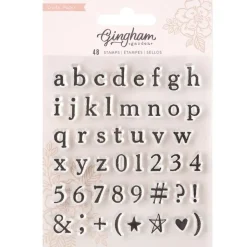 SUPER OFERTA **40%** Set de Sellos Transparentes Abecedario Gingham Garden Crate Paper