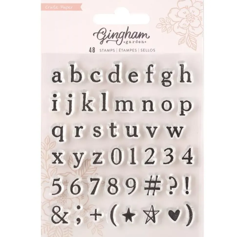 SUPER OFERTA **40%** Set de Sellos Transparentes Abecedario Gingham Garden Crate Paper