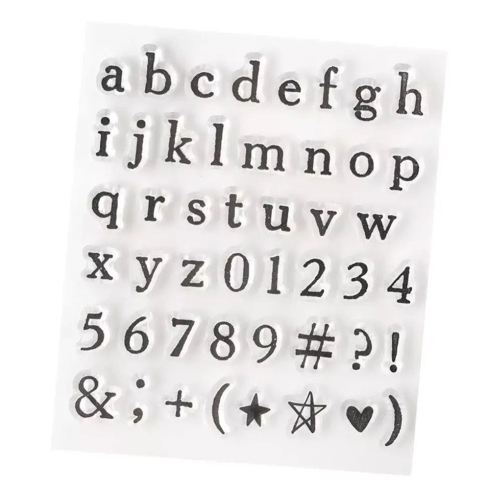 SUPER OFERTA **40%** Set de Sellos Transparentes Abecedario Gingham Garden Crate Paper