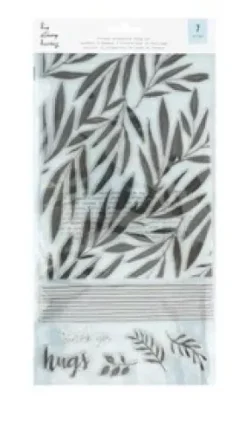 SUPER OFERTA **40%** Set de Sellos Acrílicos Foliage Background Hip Stamp Hooray American Crafts