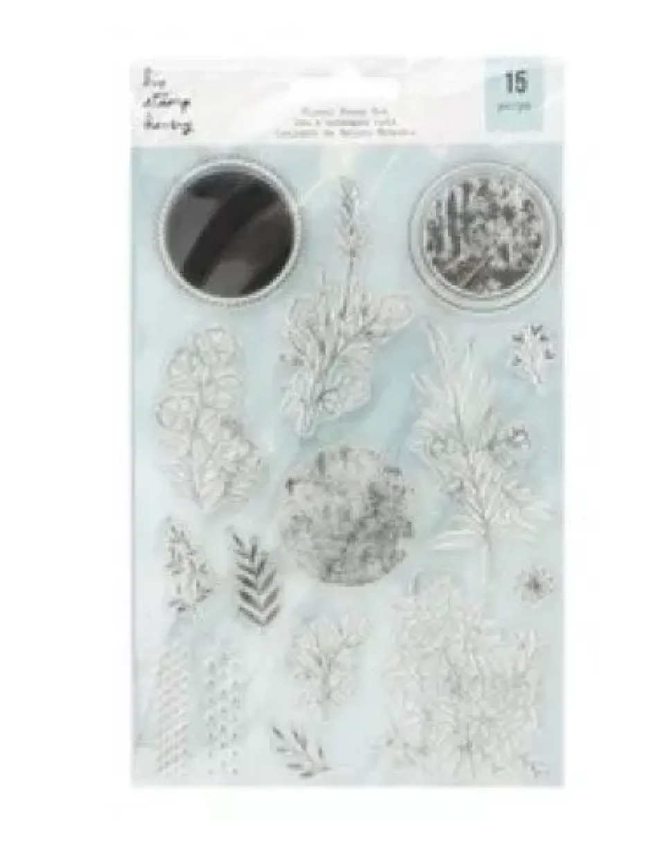 SUPER OFERTA **40%** Set de Sellos Acrílicos Floral Hip Stamp Hooray American Crafts