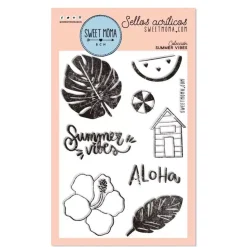 SUPER OFERTA **40%** Set de sellos acrílicos Summer vibes Sweet Möma