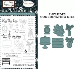 SUPER OFERTA **30%** Set de sellos + troquel Gather Together Carta Bella