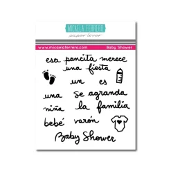 SUPER OFERTA **40%** Set de sellos Baby Shower Micaela Ferrero