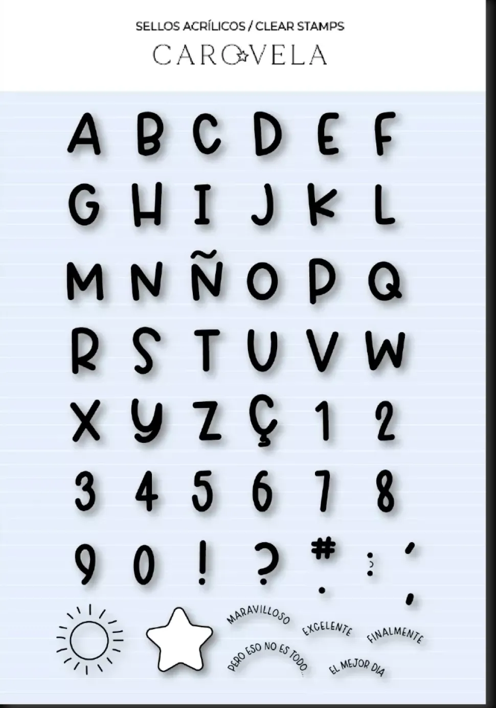 SUPER OFERTA **30%** Set de sellos acrílicos Recreo Caro Vela