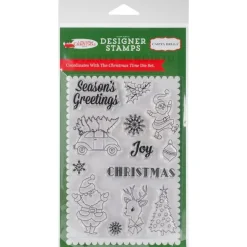 SUPER OFERTA **40%** Set de sellos transparentes Christmas Time Carta Bella
