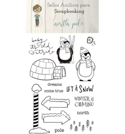 SUPER OFERTA **30%** Set de sellos acrílicos North Pole Cocoloko