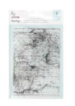 SUPER OFERTA **40%** Set de Sellos Acrílicos World Map Hip Stamp Hooray American Crafts