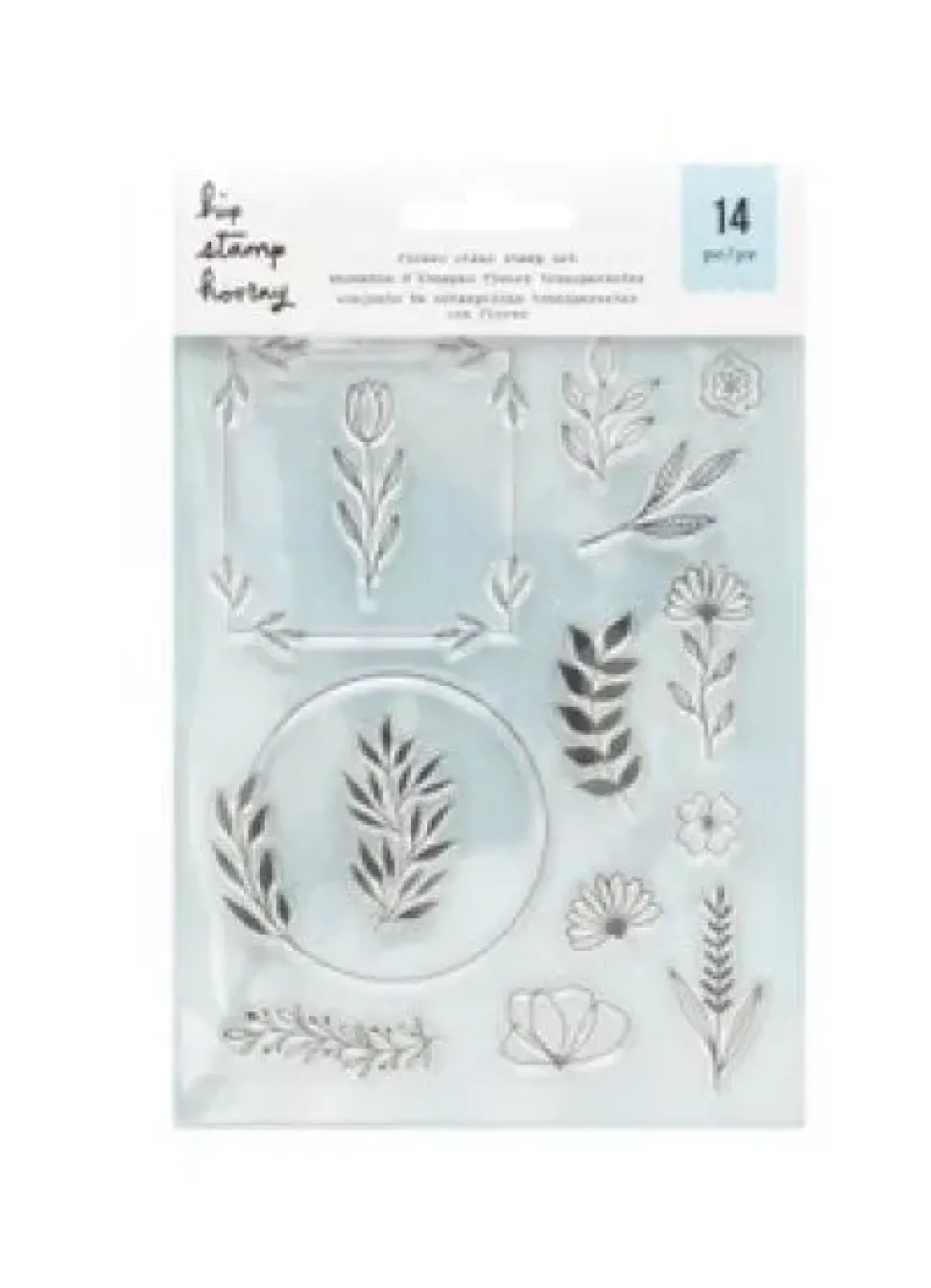 SUPER OFERTA **40%** Set de Sellos Acrílicos Flower Hip Stamp Hooray American Crafts