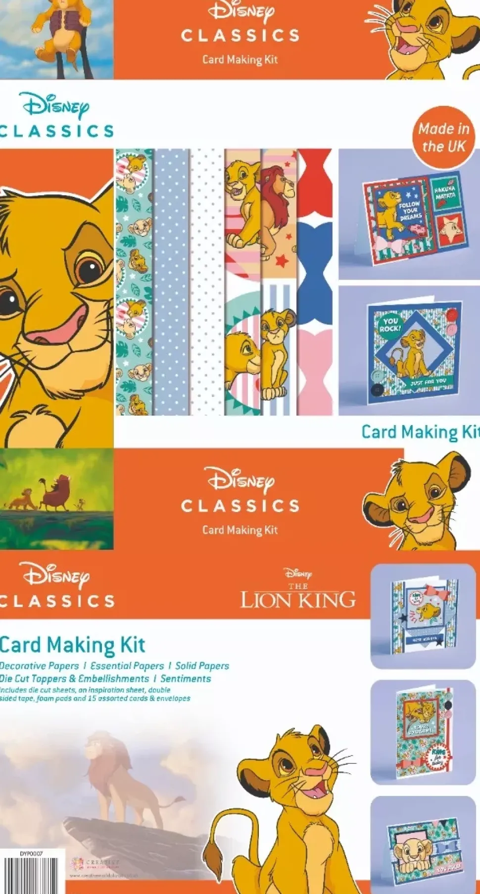 SUPER OFERTA **40%** Set Sobres y Cartas El Rey León Disney A4