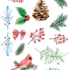 SUPER OFERTA **40%** Stickers transparentes Flores y Aves Christmas Berries Artemio