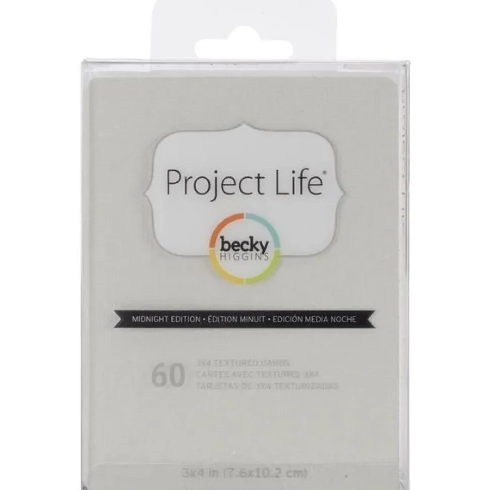 SUPER OFERTA **40%** Textured Cardstock Project Life 3"x4" Midnight Edition
