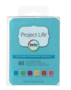 SUPER OFERTA **40%** Textured Cardstock Project Life 3"x4" Happy Edition