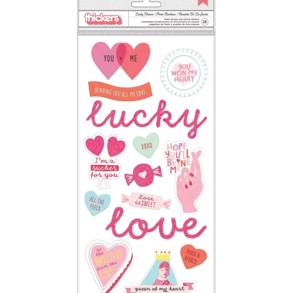SUPER OFERTA **40%** Thickers de frases de foam Lucky Us Pink Paislee
