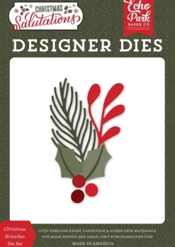 SUPER OFERTA **30%** Troqueles Christmas Branches Salutations Christmas Echo Park