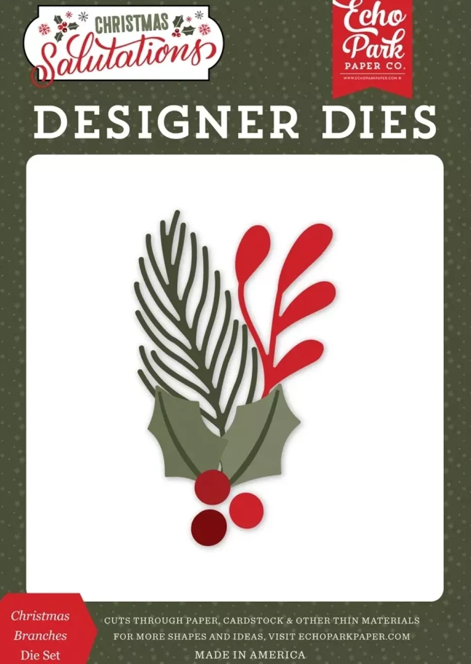 SUPER OFERTA **30%** Troqueles Christmas Branches Salutations Christmas Echo Park