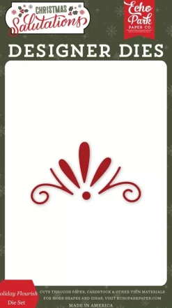 SUPER OFERTA **30%** Troqueles Holiday Flourish Salutations Christmas Echo Park