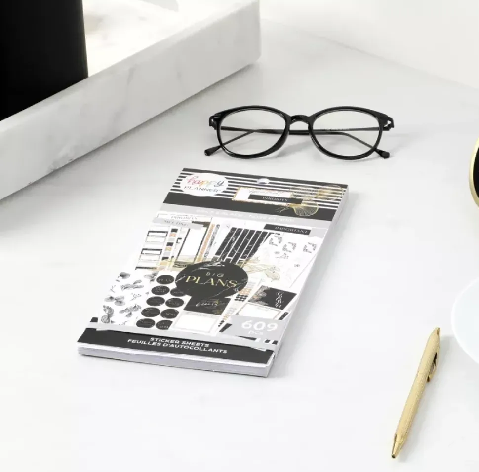 Super Pack Stickers Black & Gold Happy Planner