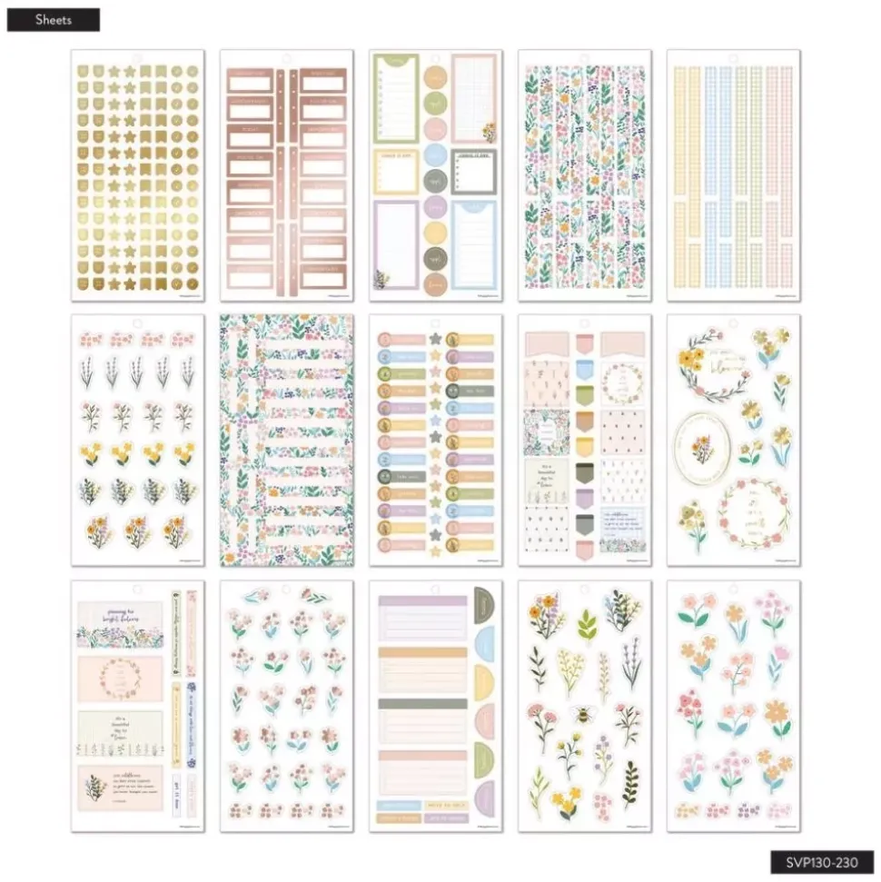 Super Pack Stickers Cottagecore Florals Classic Happy Planner