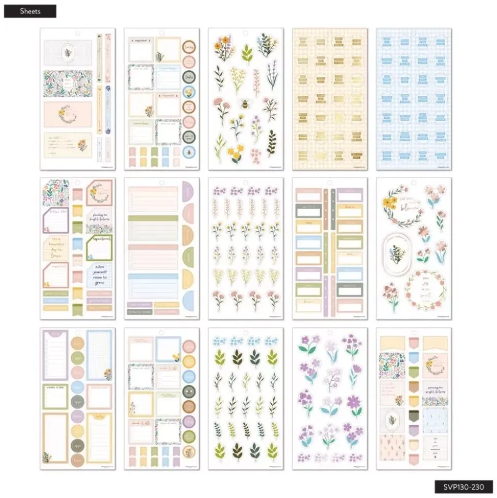 Super Pack Stickers Cottagecore Florals Classic Happy Planner