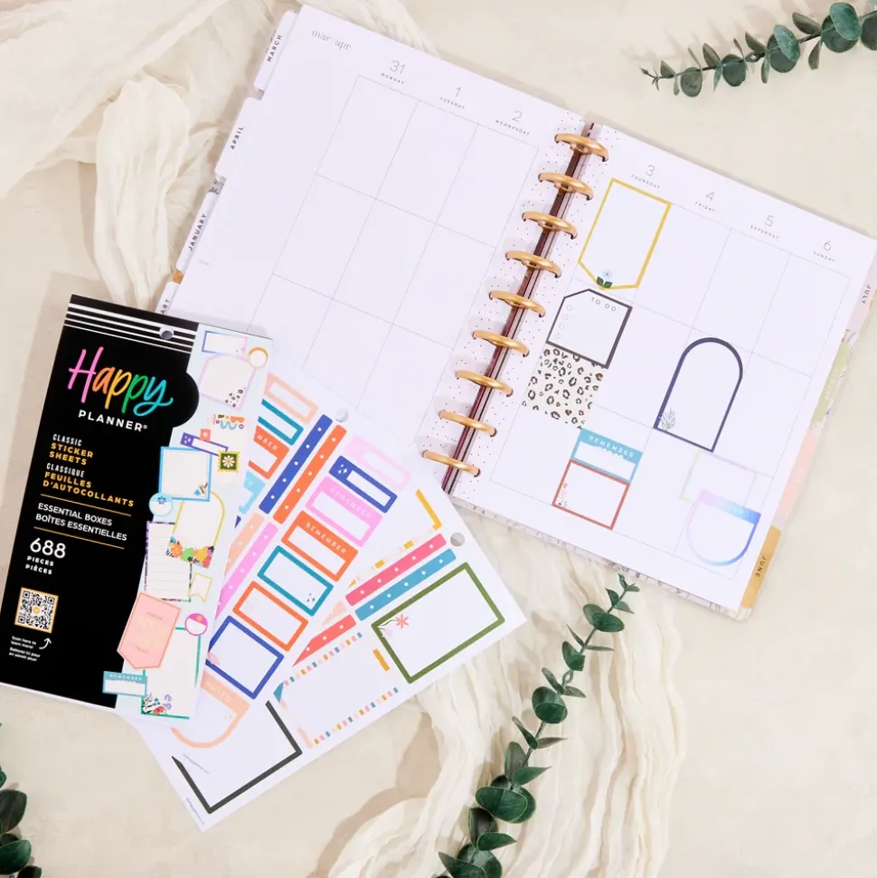 Super Pack Stickers Essential Boxes Happy Planner