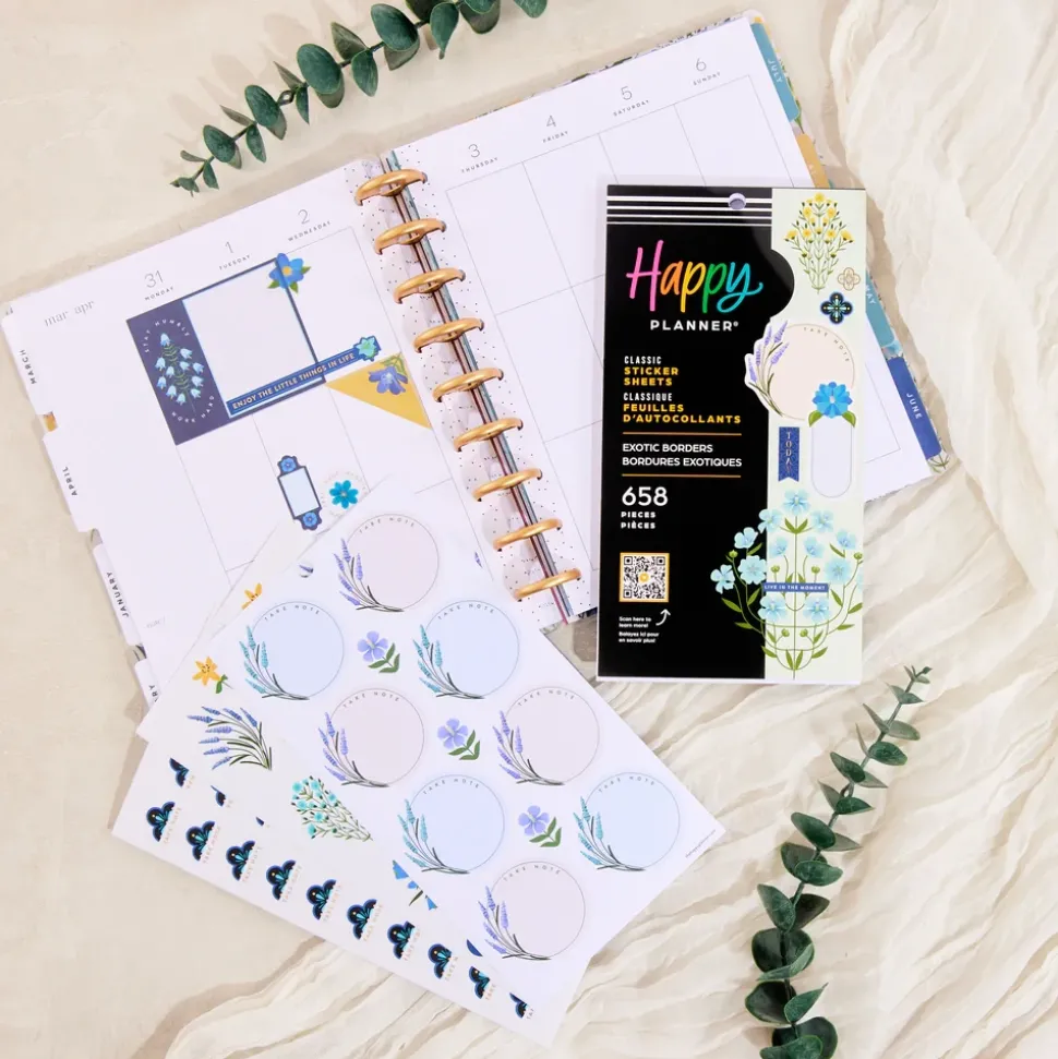 Super Pack Stickers Exotic Borders Happy Planner