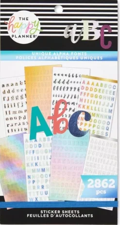 Super Pack Stickers Unique Alpha Fonts Happy Planner