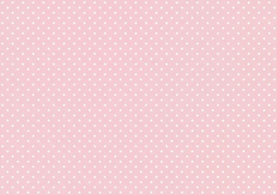 Tela de Encuadernar Estrella Blanca Rosa Bebé PapersForYou 70x50cm