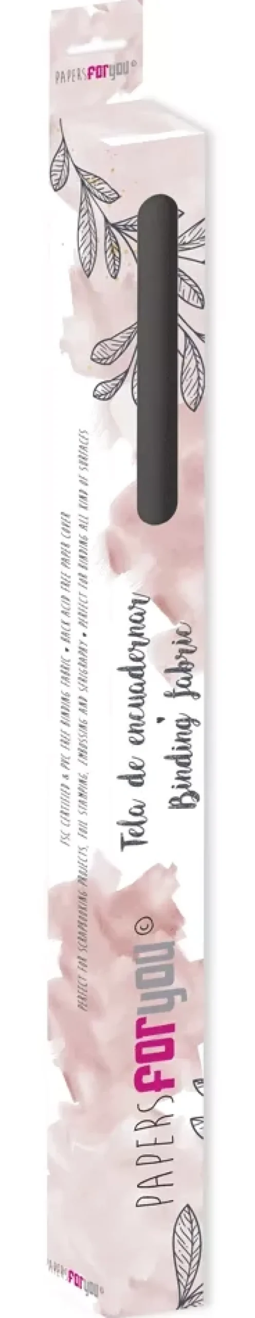 Tela de encuadernar lisa Black is Black PapersForYou 142x50cm