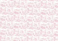 Tela de Encuadernar Toile de Jouy Rosa Bebé PapersForYou 70x50cm
