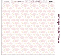 Tela DTXS-924 , luna y estrellas rosa Dayka 30x30cm