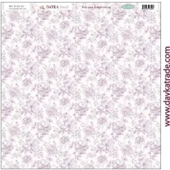 Tela DTXS-1111 Fondo flores moradas Amor y Fe Dayka 30x30cm