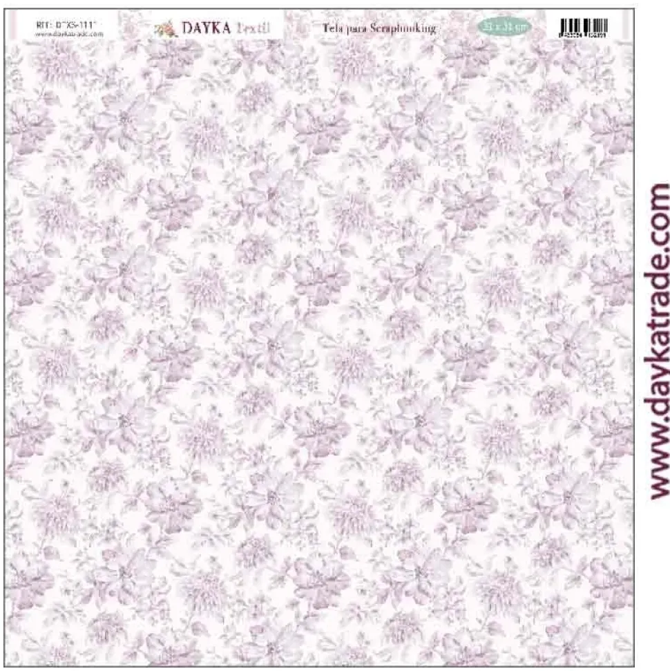 Tela DTXS-1111 Fondo flores moradas Amor y Fe Dayka 30x30cm