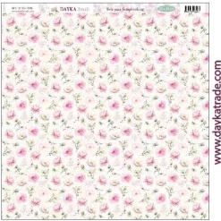 Tela DTXS-1109 Fondo flores rosas Amor y Fe Dayka 30x30cm