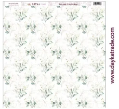 Tela DTXS-1009 Fondo Hojas Recién Casados Dayka 30x30cm