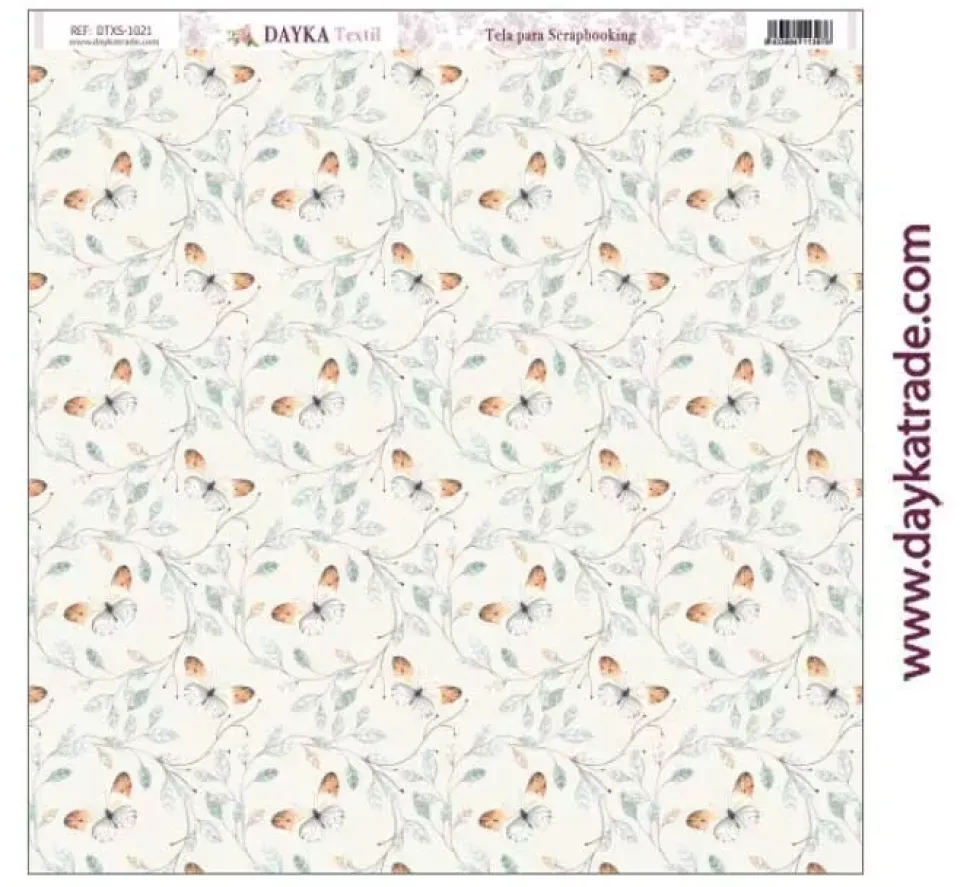 Tela DTXS-1021 Fondo Mariposas 30x30cm