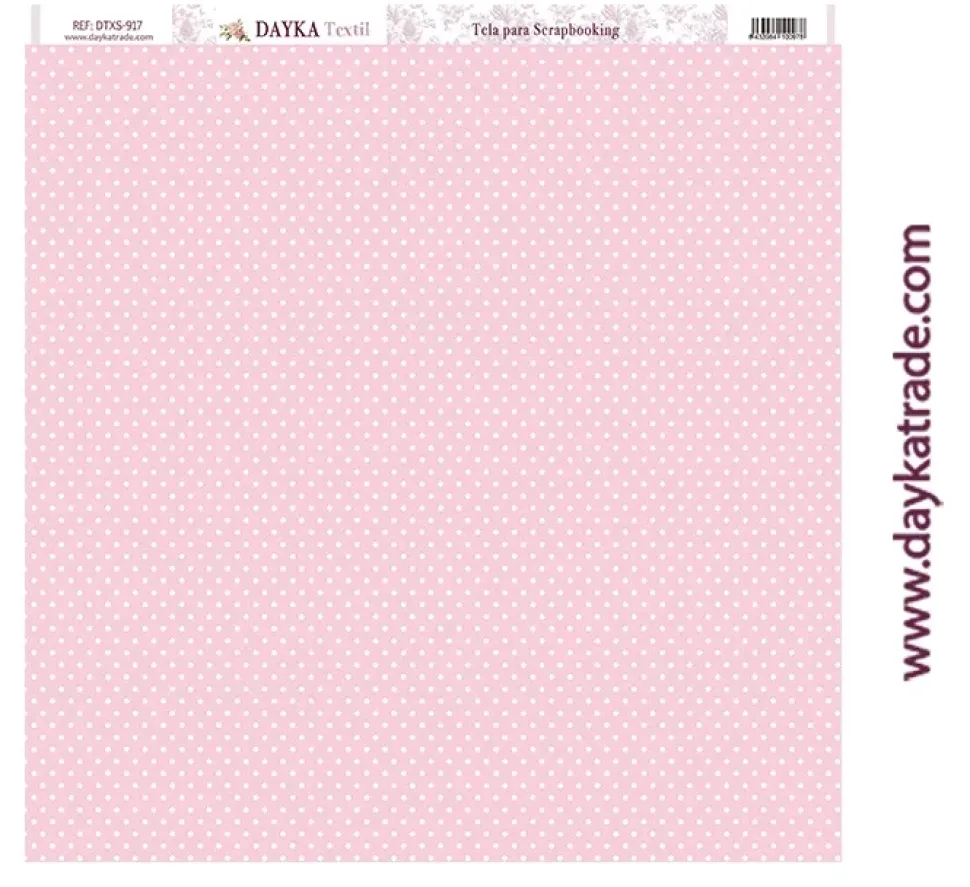 Tela DTXS-917 Lunares sobre Rosa Dayka 30x30cm