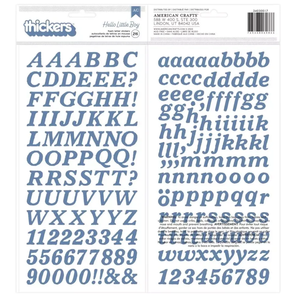 Thickers abecedario Hello Little Boy American Crafts