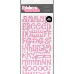 Thickers abecedario Jewelry Box Bubble Gum con glitter de chipboard