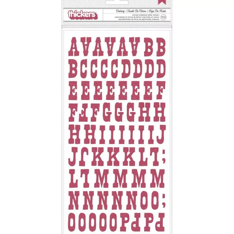 Thickers abecedario Oakleaf Scarlet de chipboard