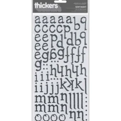 Thickers abecedario Sentiment Silver de chipboard