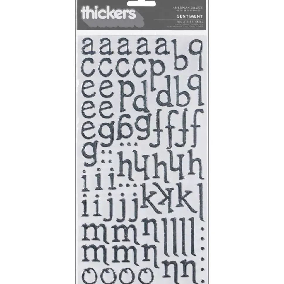 Thickers abecedario Sentiment Silver de chipboard