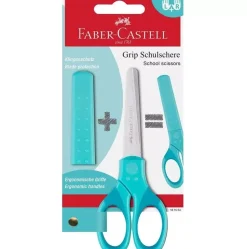 Tijera Escolar Grip Turquesa Faber-Castell