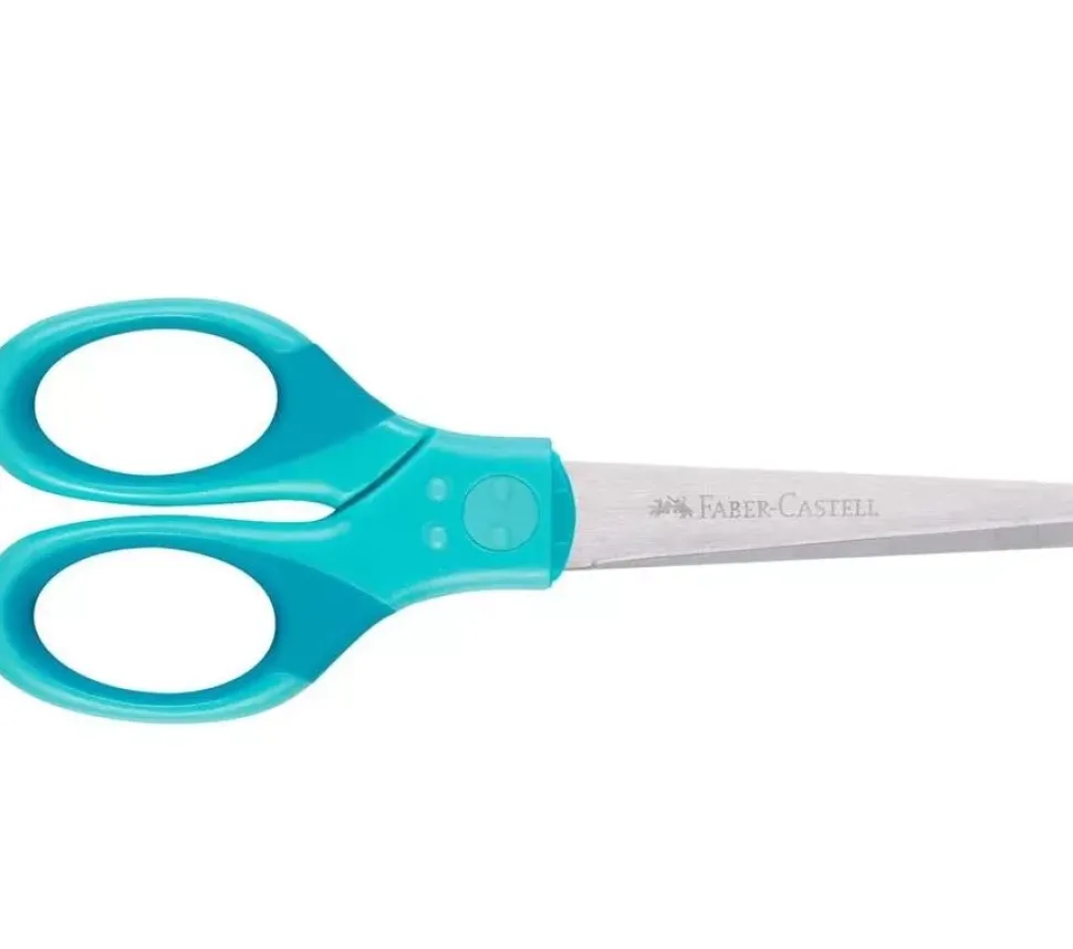 Tijera Escolar Grip Turquesa Faber-Castell