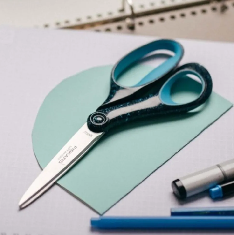 Tijeras Moteado verde azulado Teen para Zurdos Fiskars 20cm