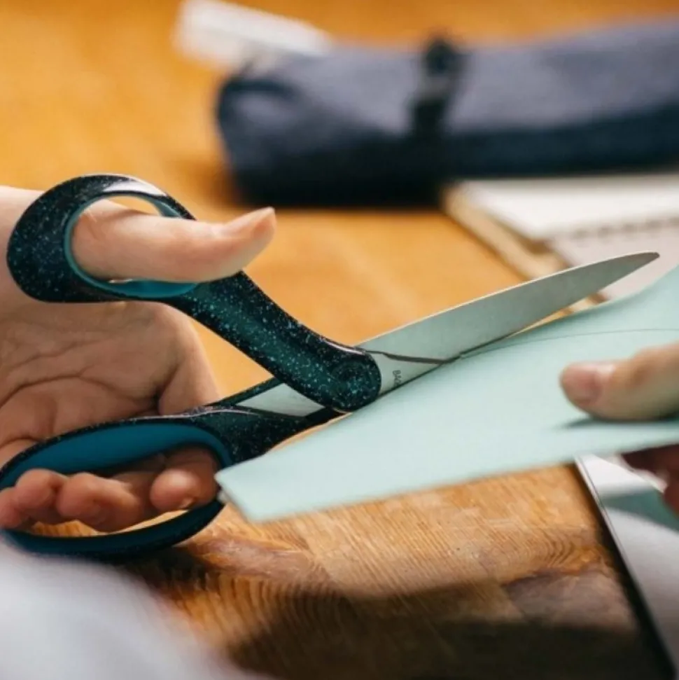 Tijeras Moteado verde azulado Teen para Zurdos Fiskars 20cm