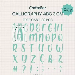 Troquel Abecedario Caligrafía Mayúscula Craftelier 3cm
